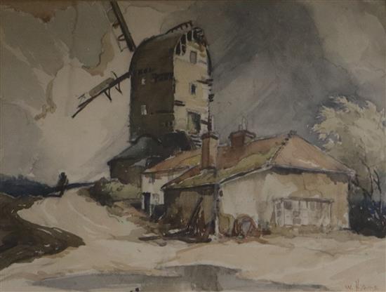 William Hyams Ditchling Mill 25 x 32cm.